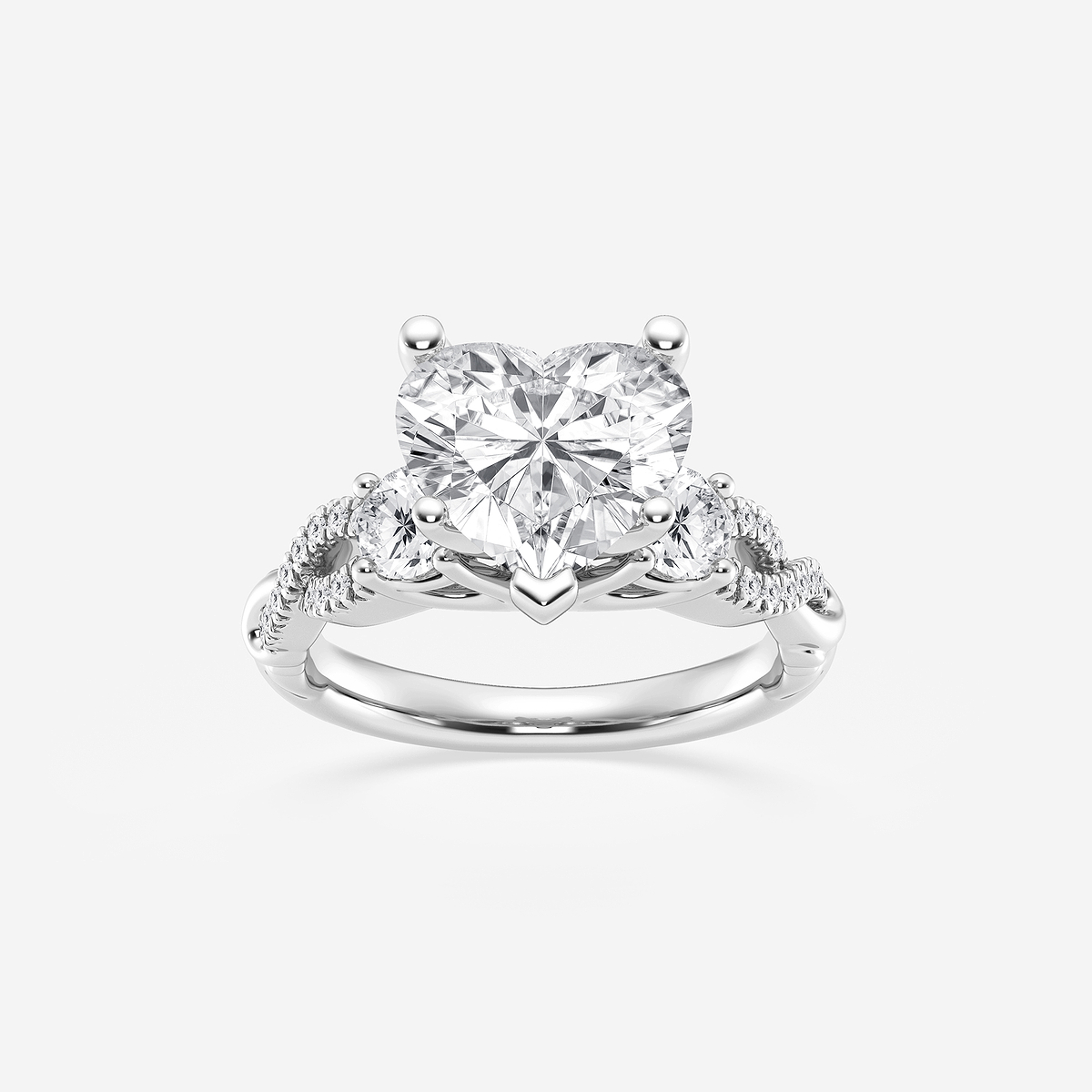 5 5/8 ctw Heart Lab Grown Diamond Swirl Engagement Ring