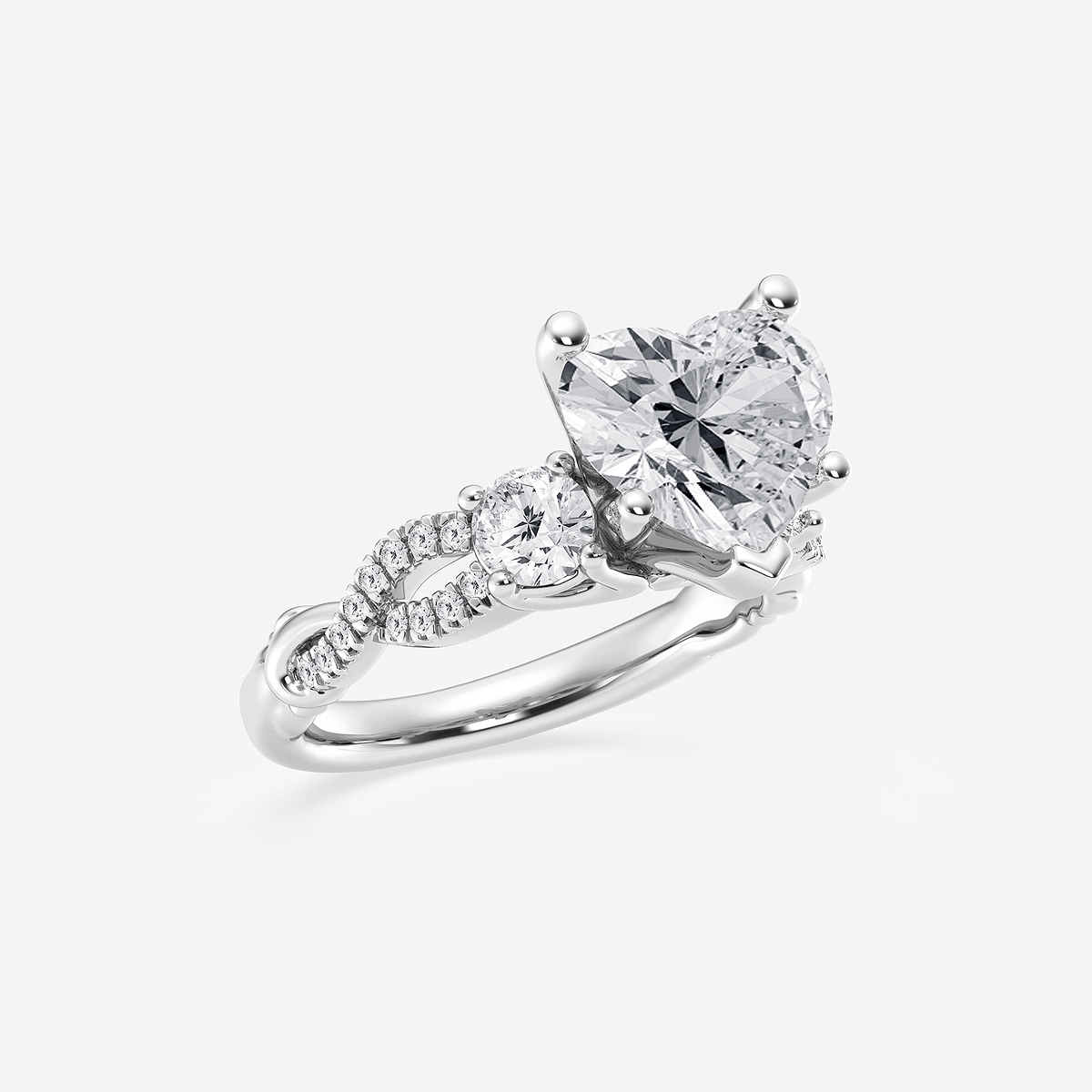 Additional Image 1 for  5 5/8 ctw Heart Lab Grown Diamond Swirl Engagement Ring