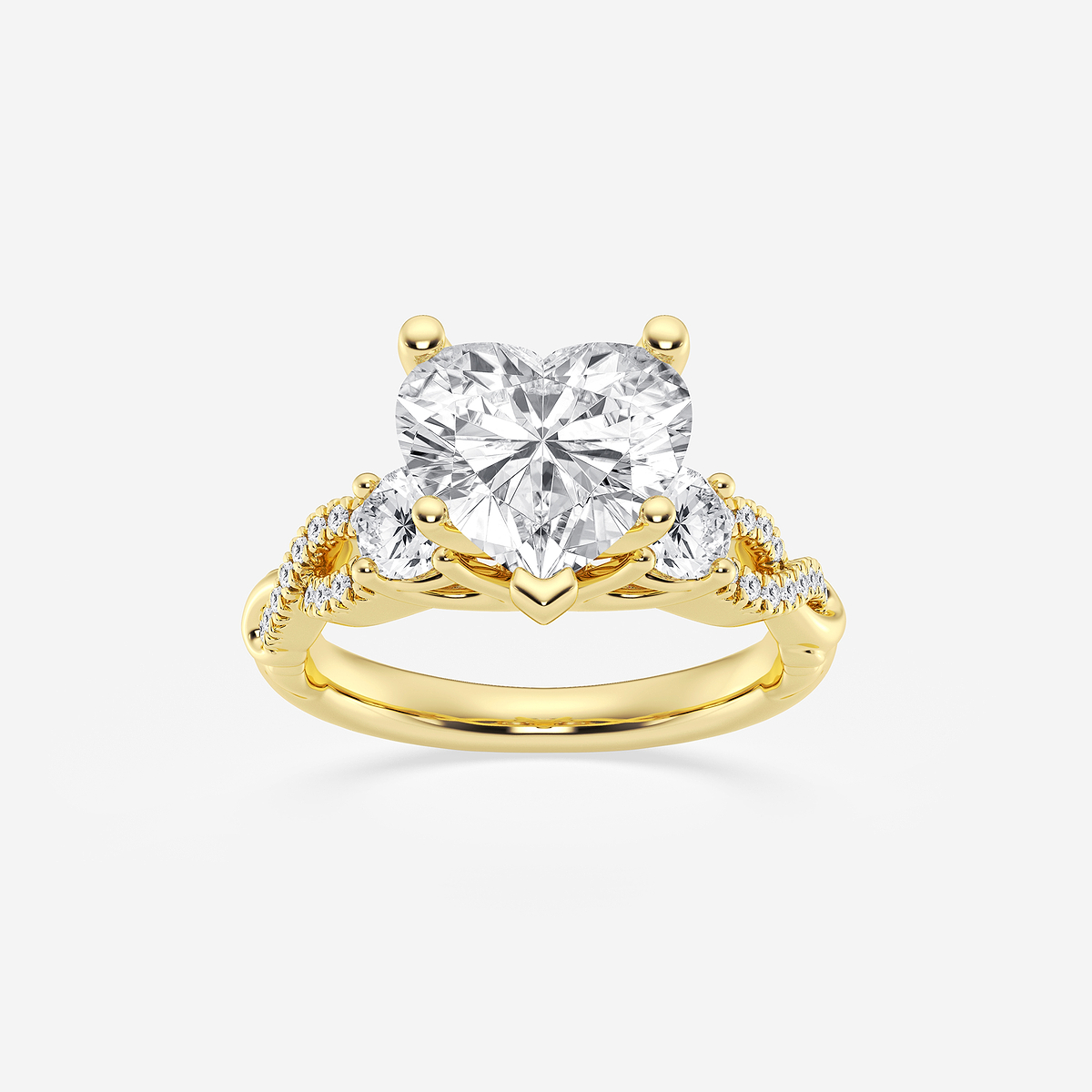 5 5/8 ctw Heart Lab Grown Diamond Swirl Engagement Ring