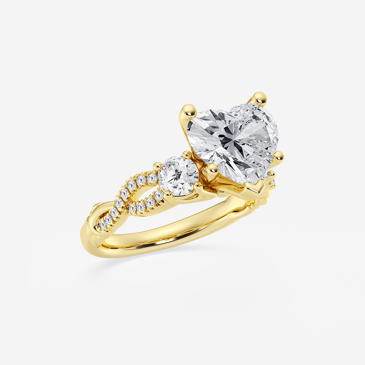 Additional Image 1 for  5 5/8 ctw Heart Lab Grown Diamond Swirl Engagement Ring