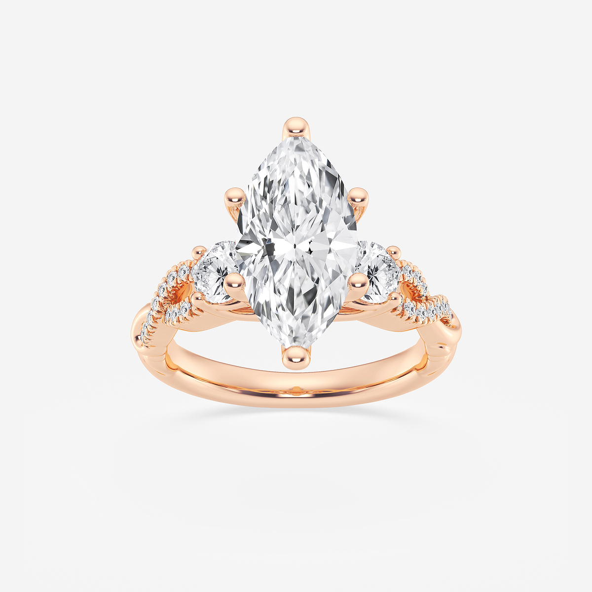 8 5/8 ctw Marquise Lab Grown Diamond Swirl Engagement Ring