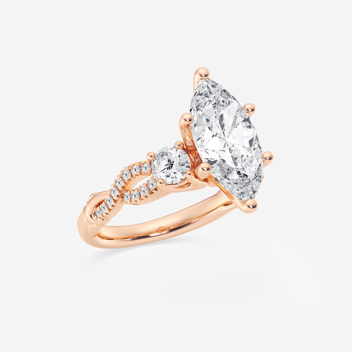 Additional Image 1 for  8 5/8 ctw Marquise Lab Grown Diamond Swirl Engagement Ring