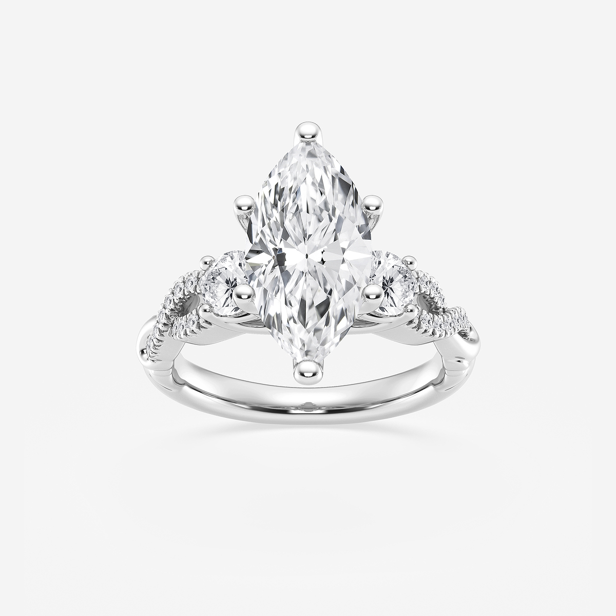 3 5/8 ctw Marquise Lab Grown Diamond Swirl Engagement Ring
