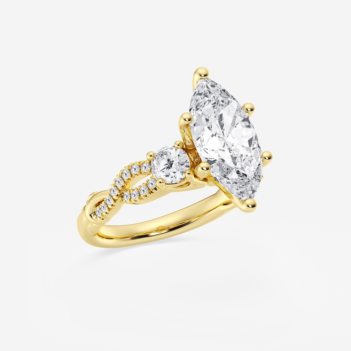 Additional Image 1 for  8 5/8 ctw Marquise Lab Grown Diamond Swirl Engagement Ring