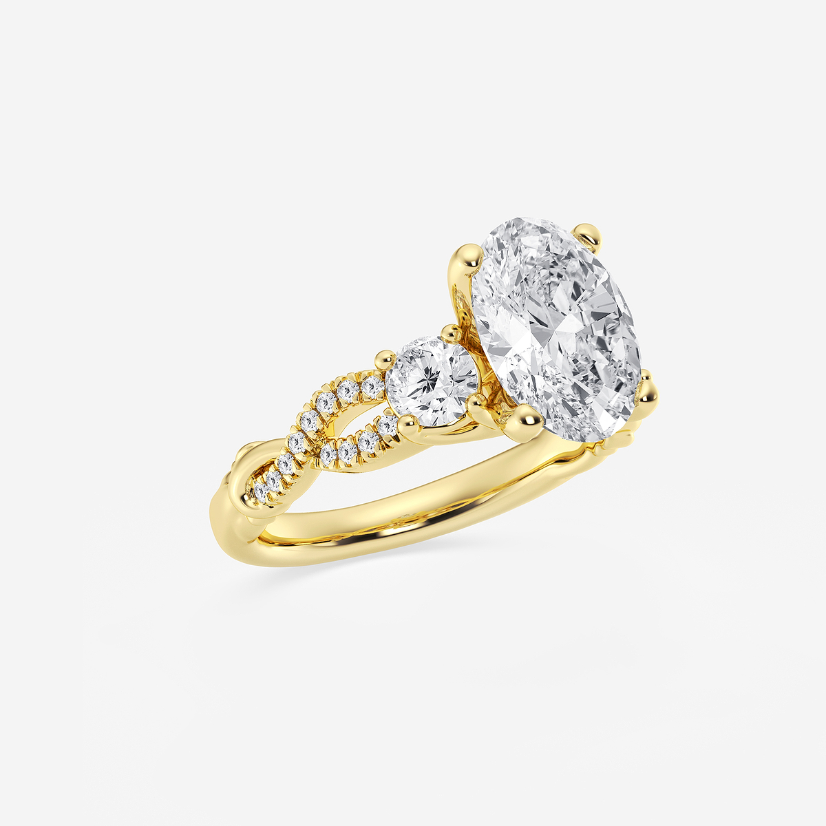Additional Image 1 for  3 1/10 ctw Oval Lab Grown Diamond Swirl Engagement Ring