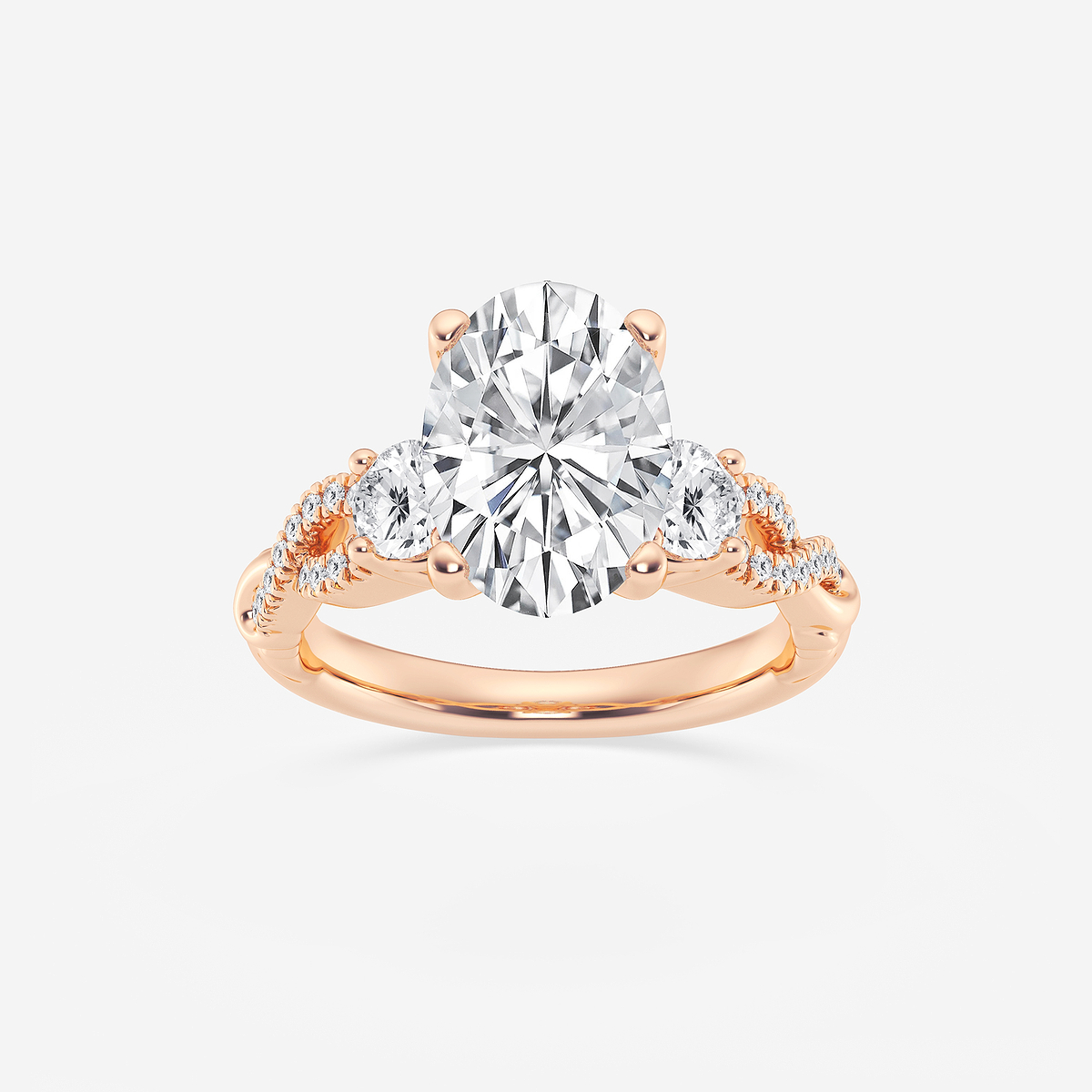 8 5/8 ctw Oval Lab Grown Diamond Swirl Engagement Ring