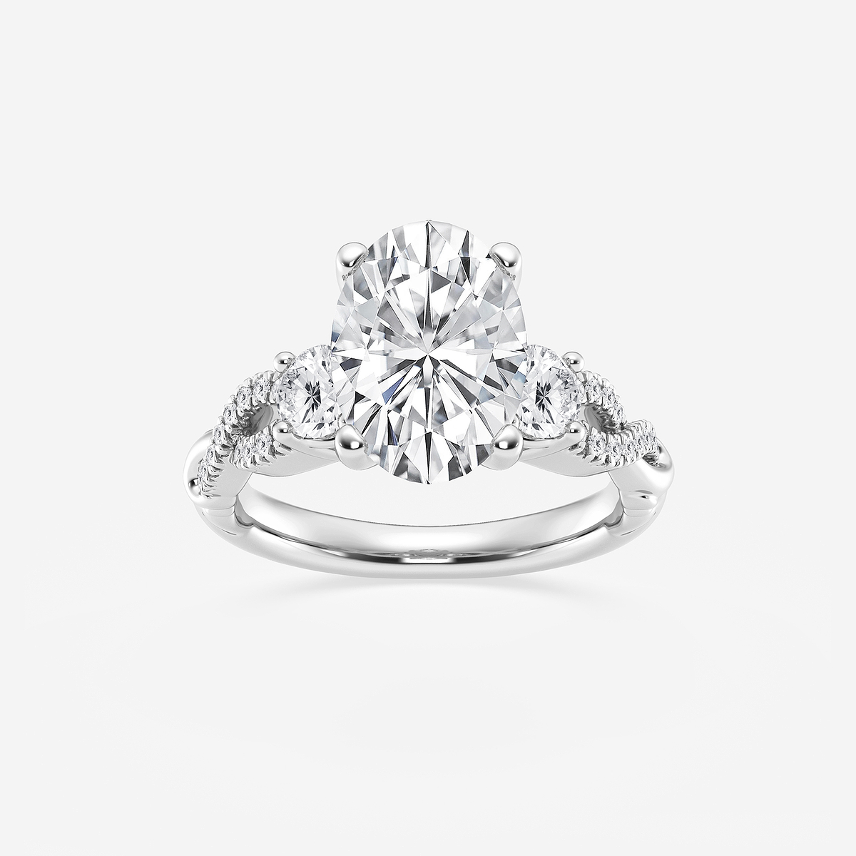 5 5/8 ctw Oval Lab Grown Diamond Swirl Engagement Ring Platinum, Colorless E-VS1