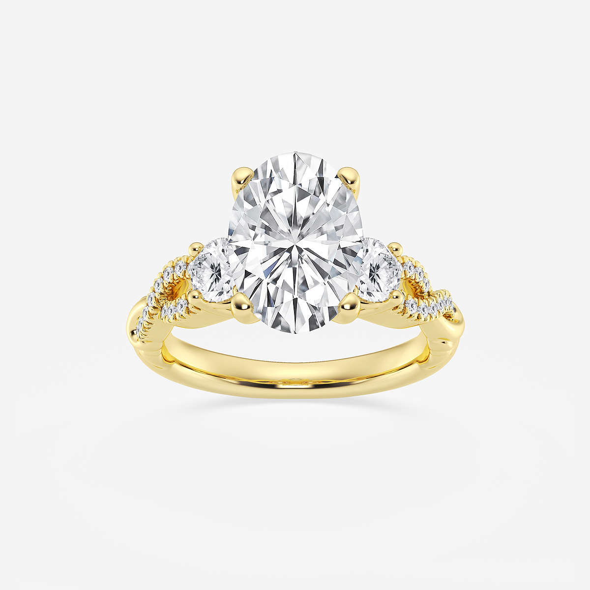 5 5/8 ctw Oval Lab Grown Diamond Swirl Engagement Ring
