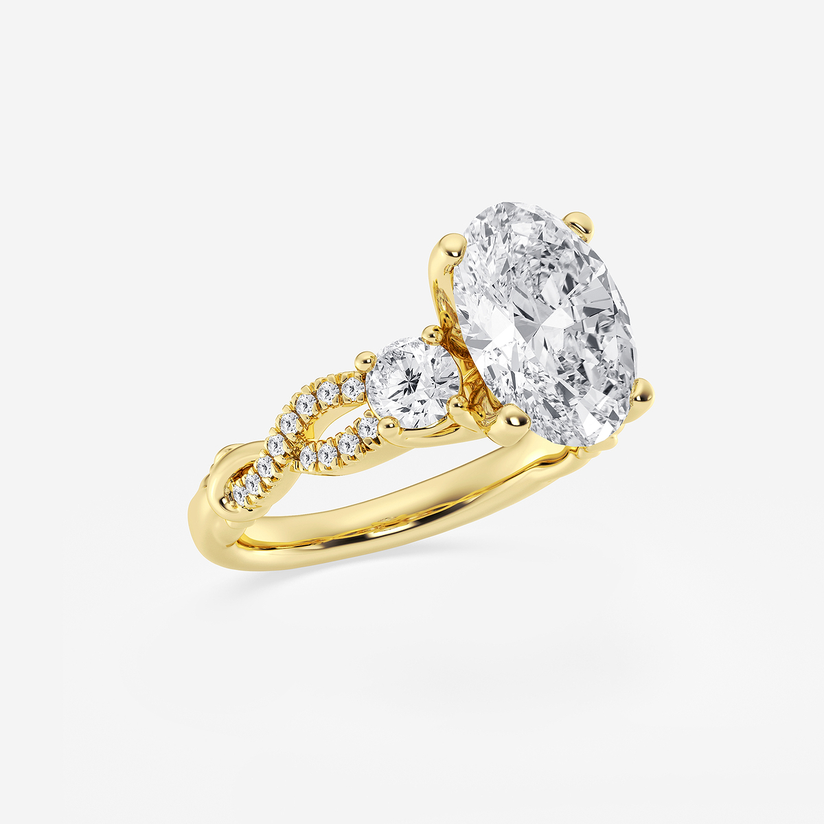 Additional Image 1 for  5 5/8 ctw Oval Lab Grown Diamond Swirl Engagement Ring