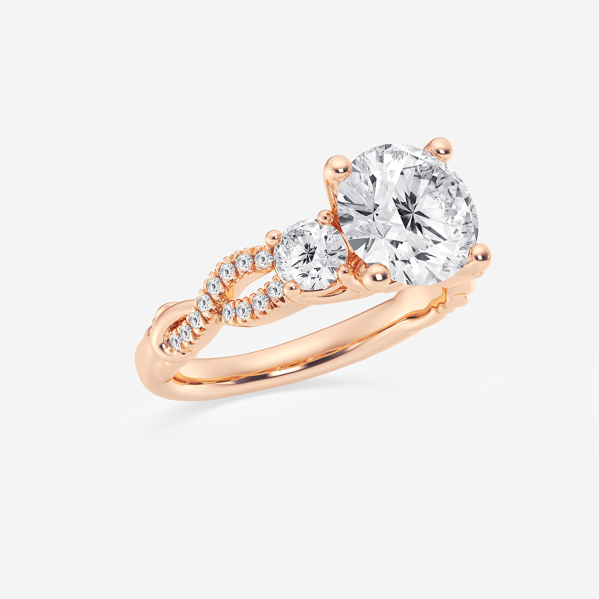 Additional Image 1 for  3 1/10 ctw Round Lab Grown Diamond Swirl Engagement Ring