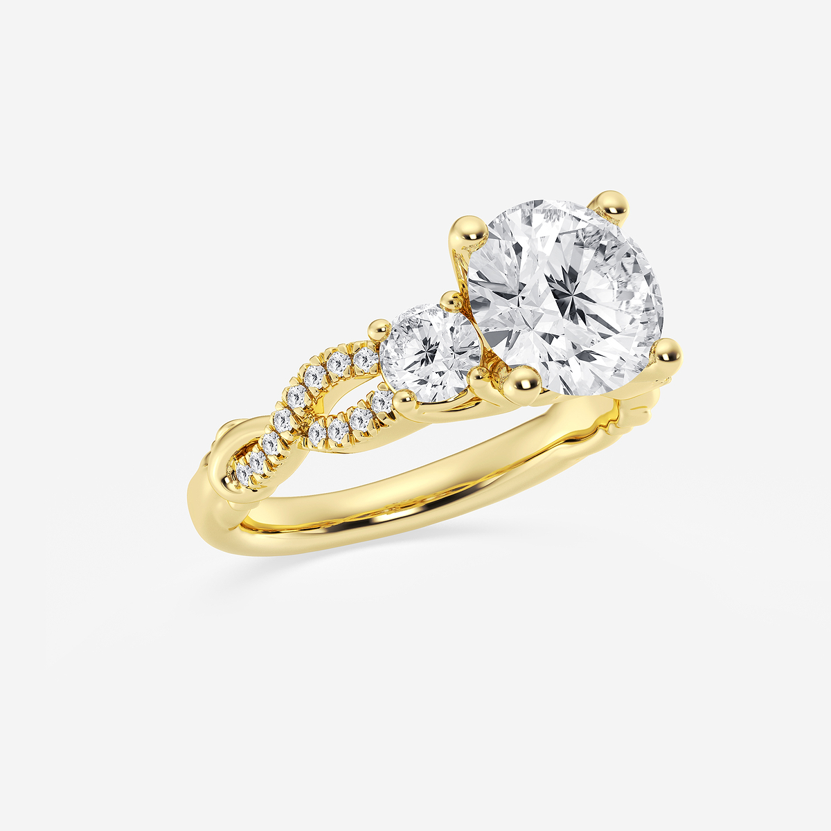 Additional Image 1 for  3 1/10 ctw Round Lab Grown Diamond Swirl Engagement Ring