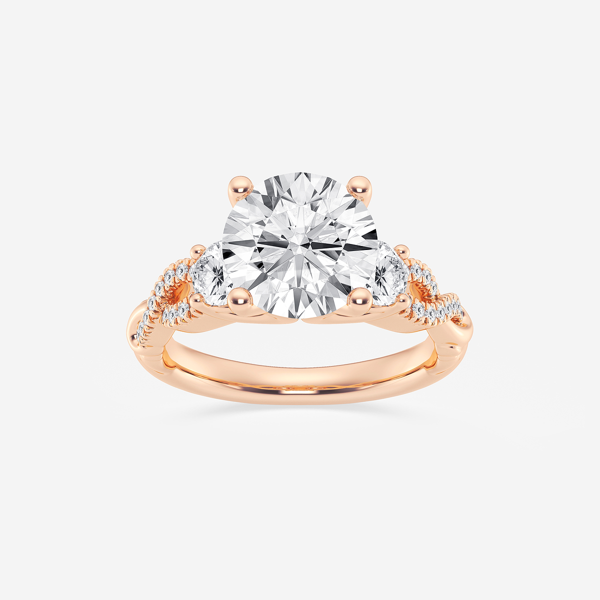 5 5/8 ctw Round Lab Grown Diamond Swirl Engagement Ring
