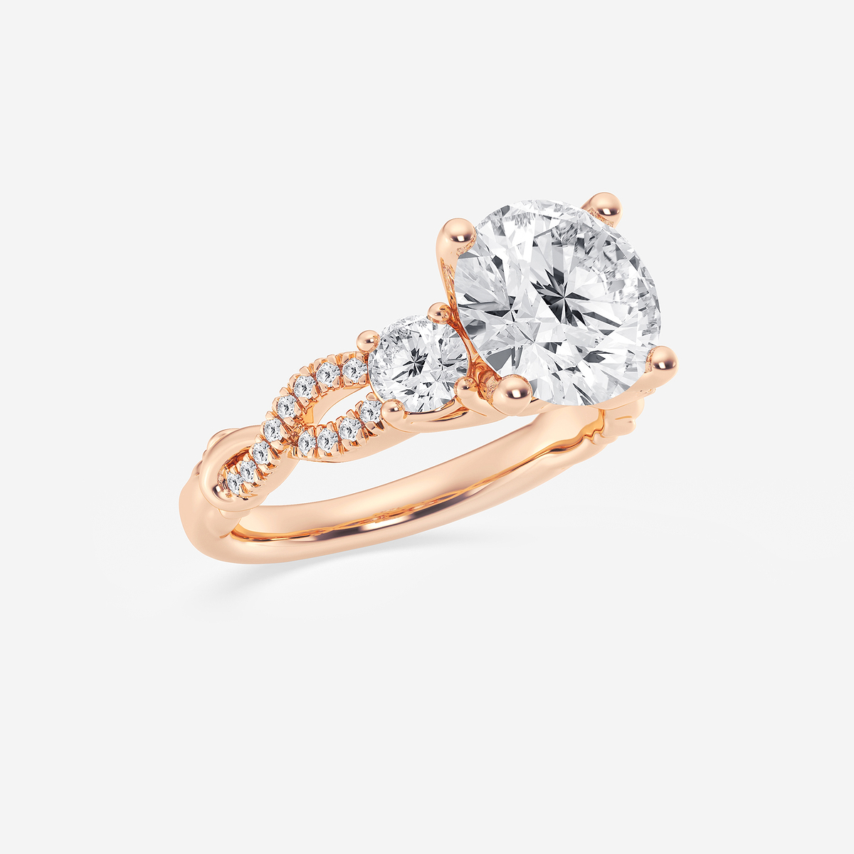 Additional Image 1 for  5 5/8 ctw Round Lab Grown Diamond Swirl Engagement Ring