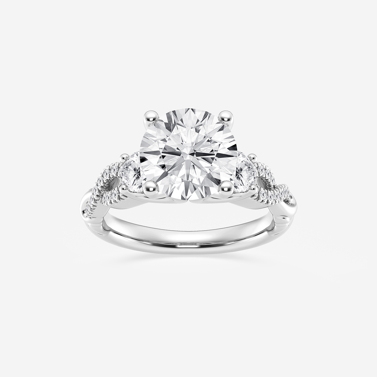 8 5/8 ctw Round Lab Grown Diamond Swirl Engagement Ring