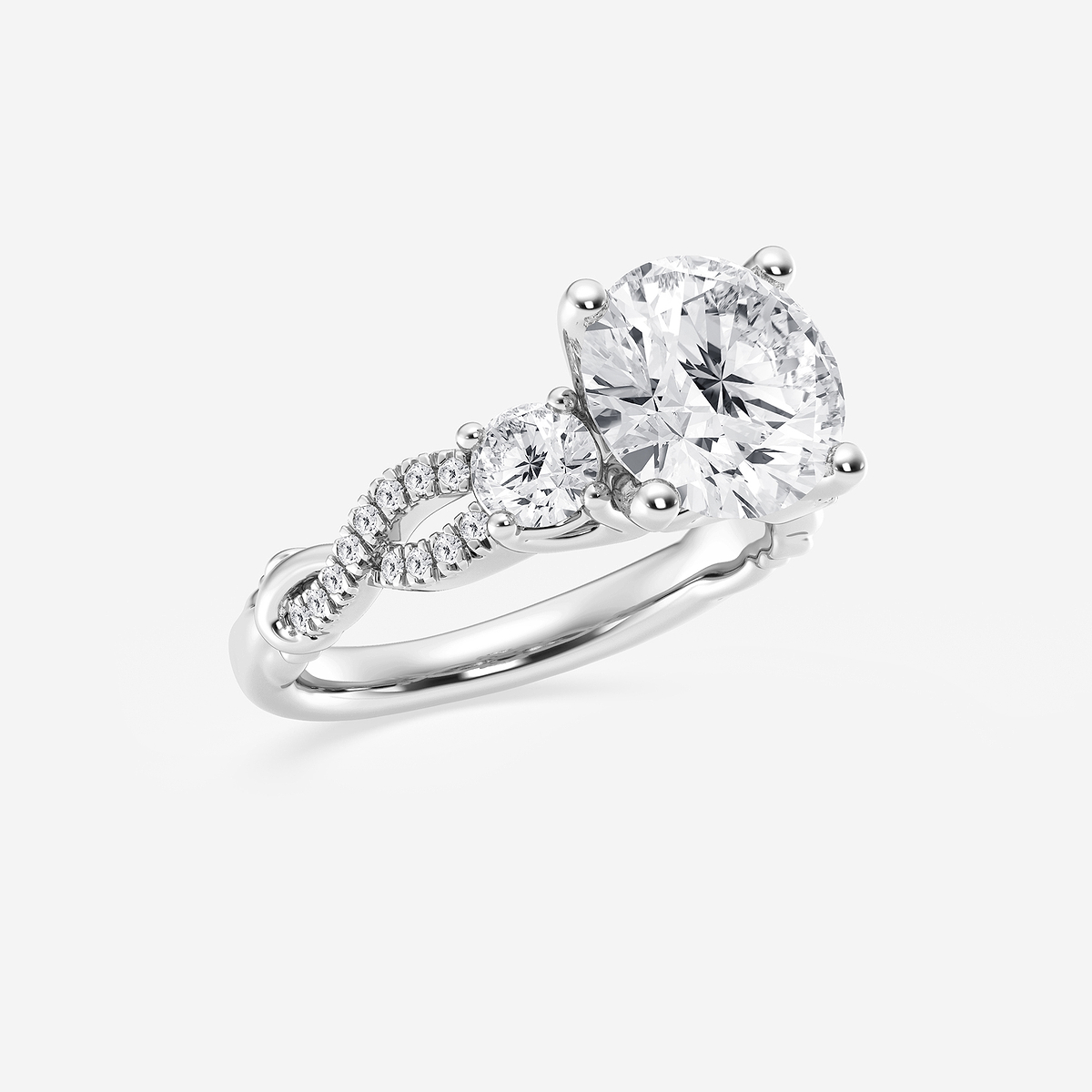 Additional Image 1 for  8 5/8 ctw Round Lab Grown Diamond Swirl Engagement Ring