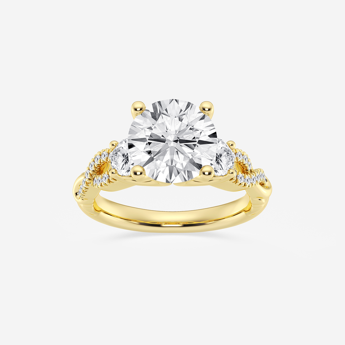 3 5/8 ctw Round Lab Grown Diamond Swirl Engagement Ring