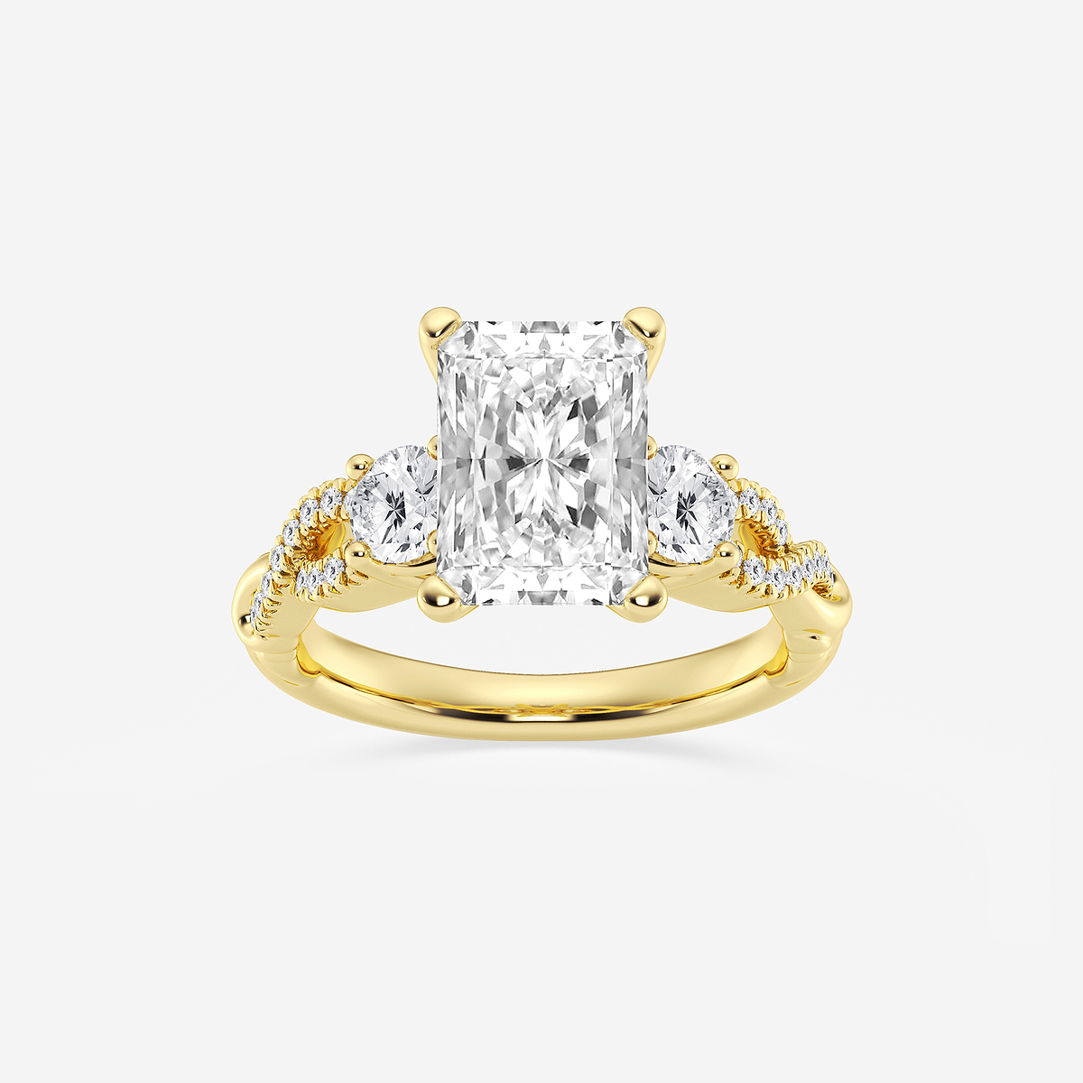 5 5/8 ctw Radiant Lab Grown Diamond Swirl Engagement Ring