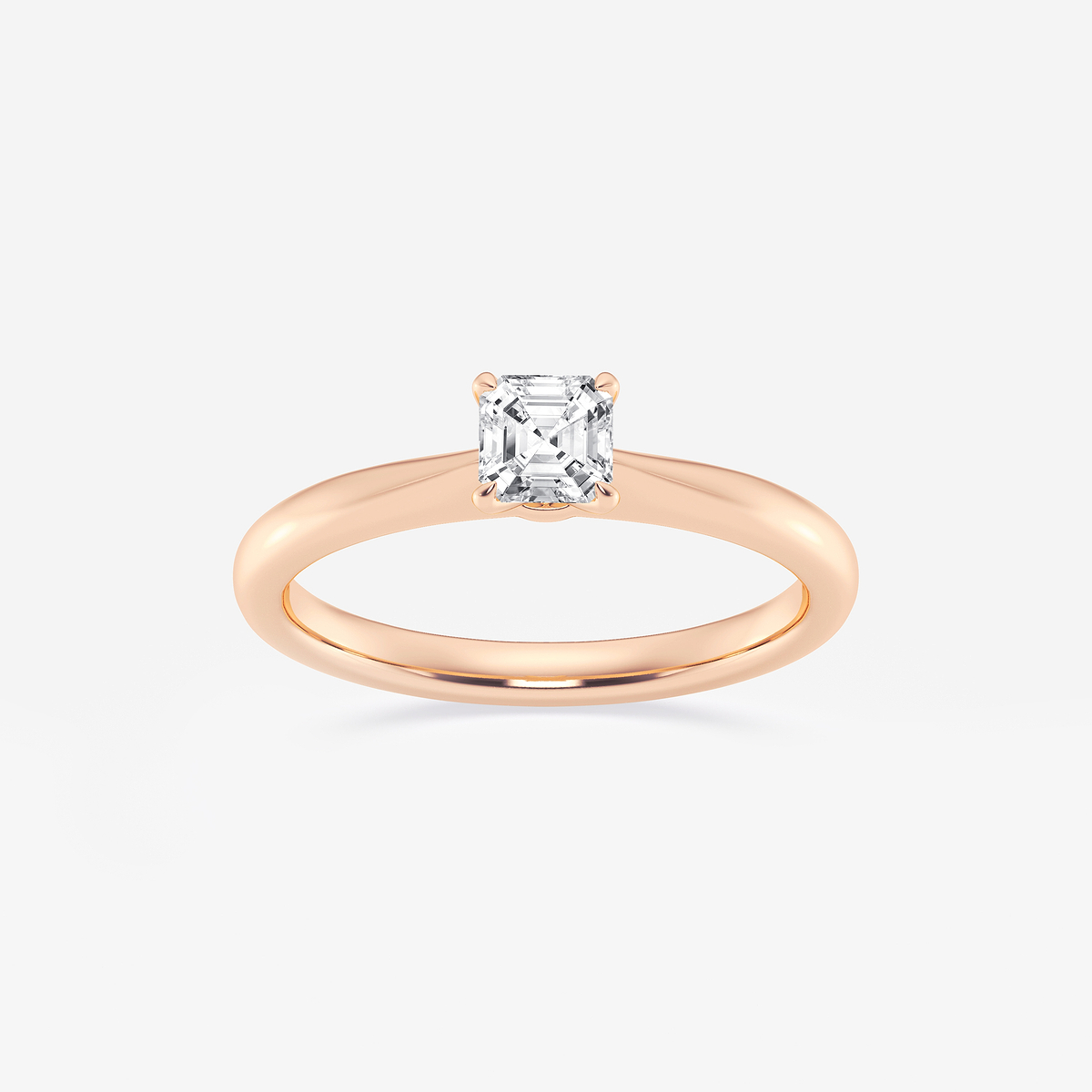 1/2 ctw Asscher Lab Grown Diamond Petite Solitaire Engagement Ring