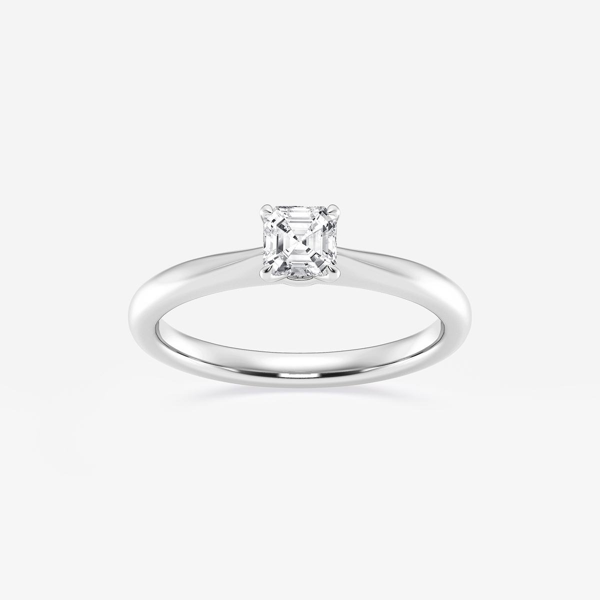 1/2 ctw Asscher Lab Grown Diamond Petite Solitaire Engagement Ring