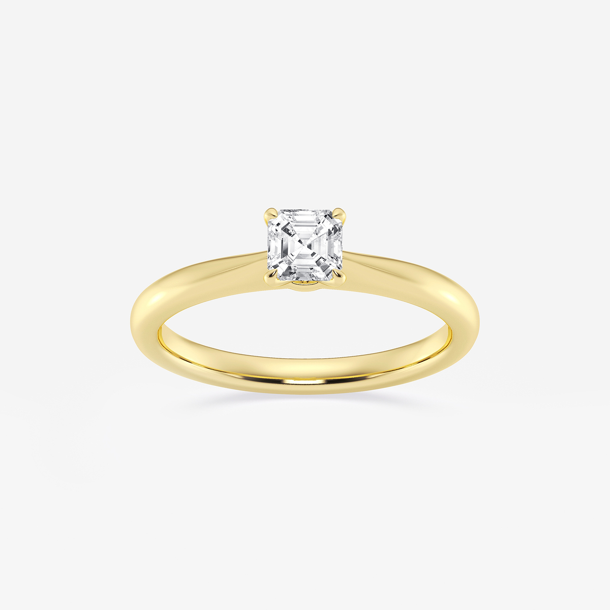 1/2 ctw Asscher Lab Grown Diamond Petite Solitaire Engagement Ring