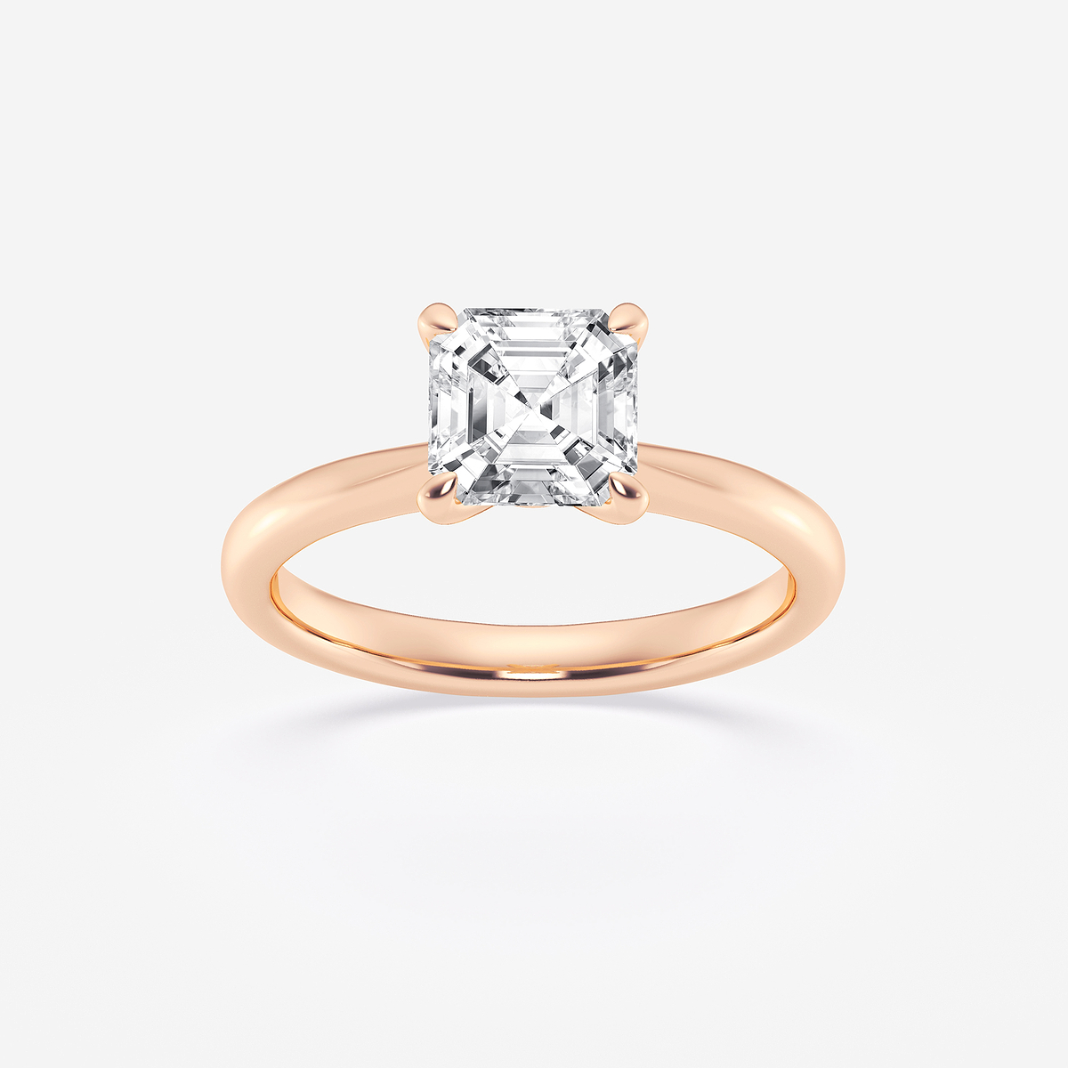 1 1/2 ctw Asscher Lab Grown Diamond Petite Solitaire Engagement Ring