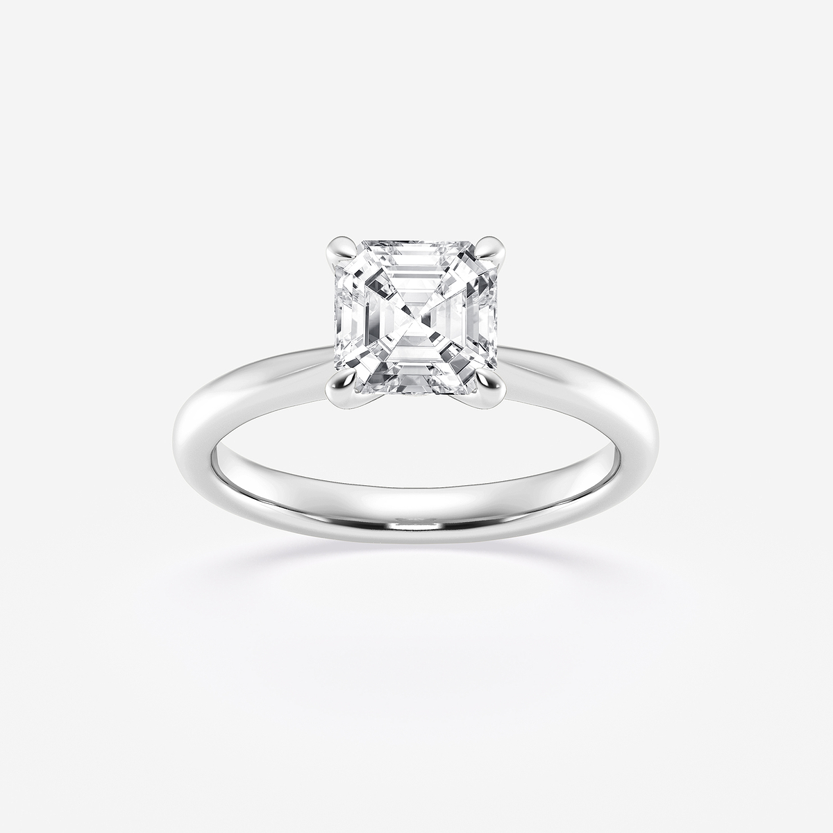 1 1/2 ctw Asscher Lab Grown Diamond Petite Solitaire Engagement Ring