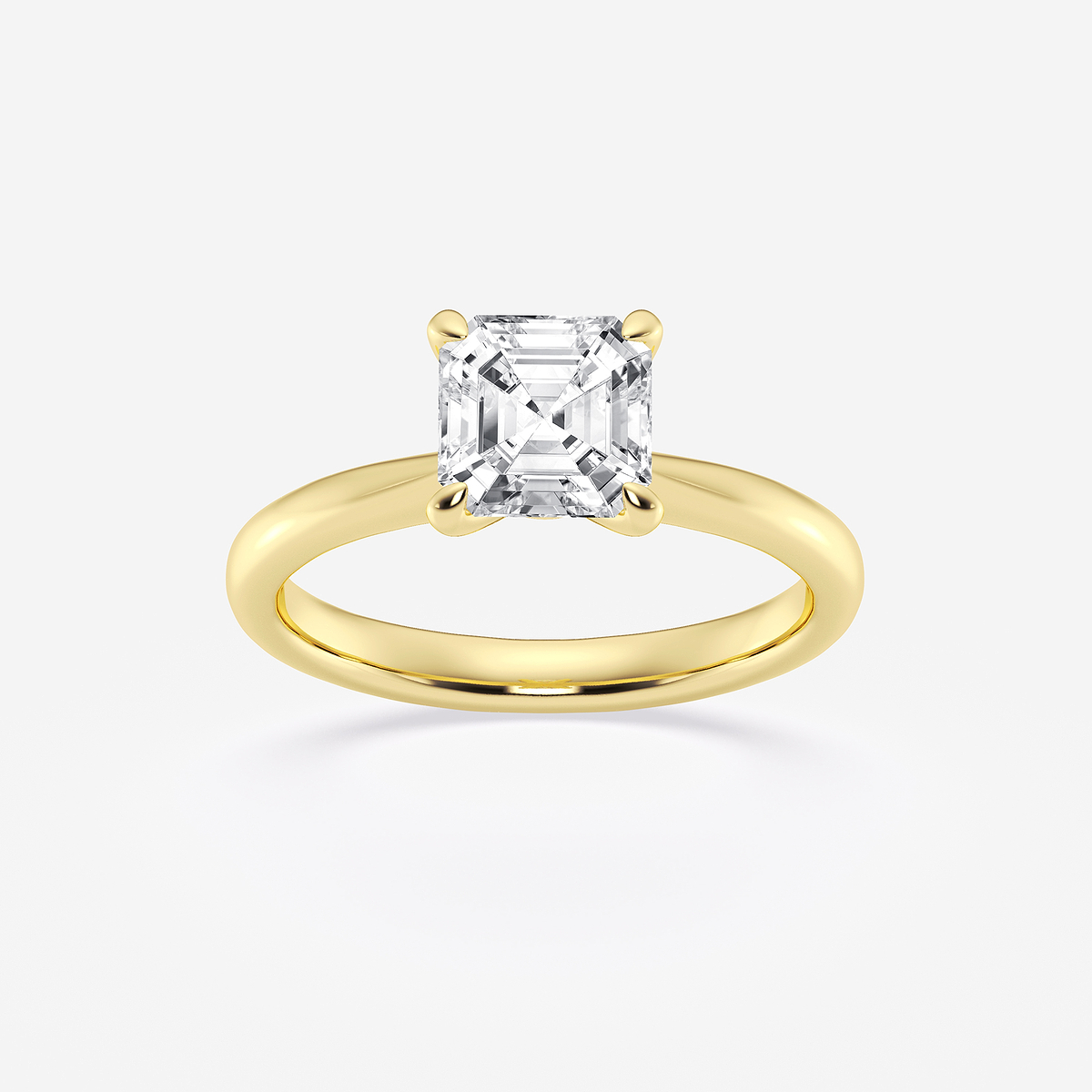 1 1/2 ctw Asscher Lab Grown Diamond Petite Solitaire Engagement Ring