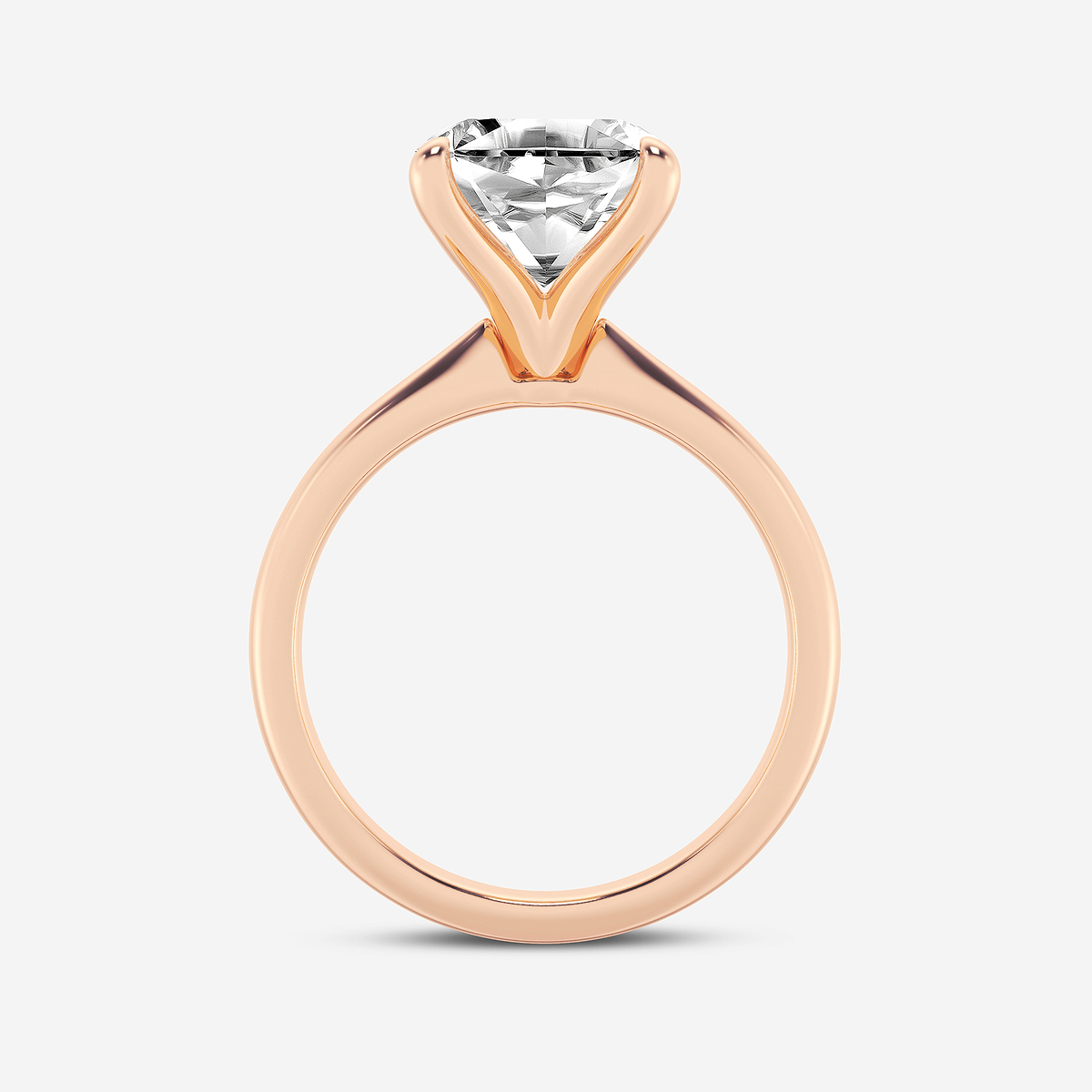 Additional Image 1 for  4 ctw Asscher Lab Grown Diamond Petite Solitaire Engagement Ring