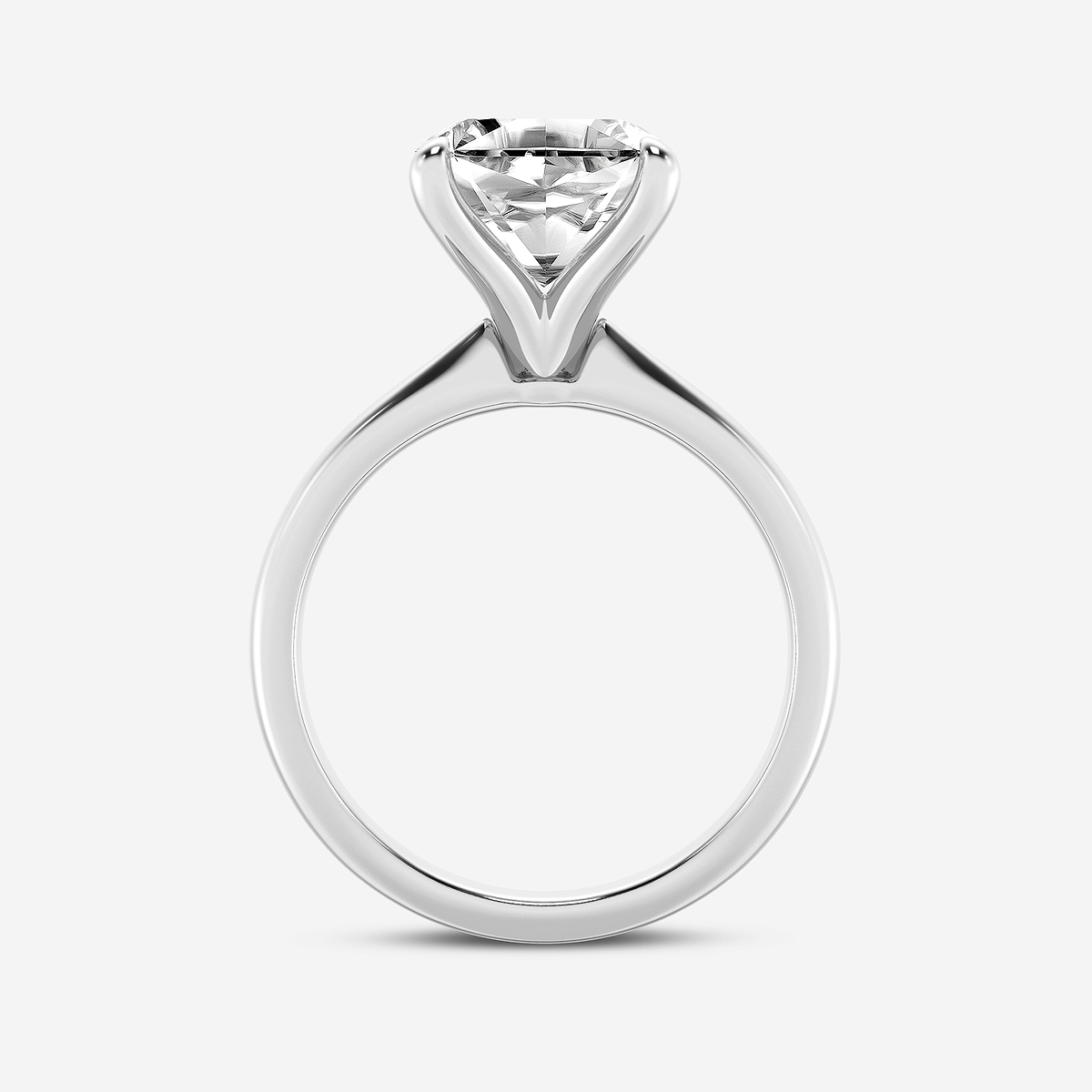 Additional Image 1 for  4 ctw Asscher Lab Grown Diamond Petite Solitaire Engagement Ring