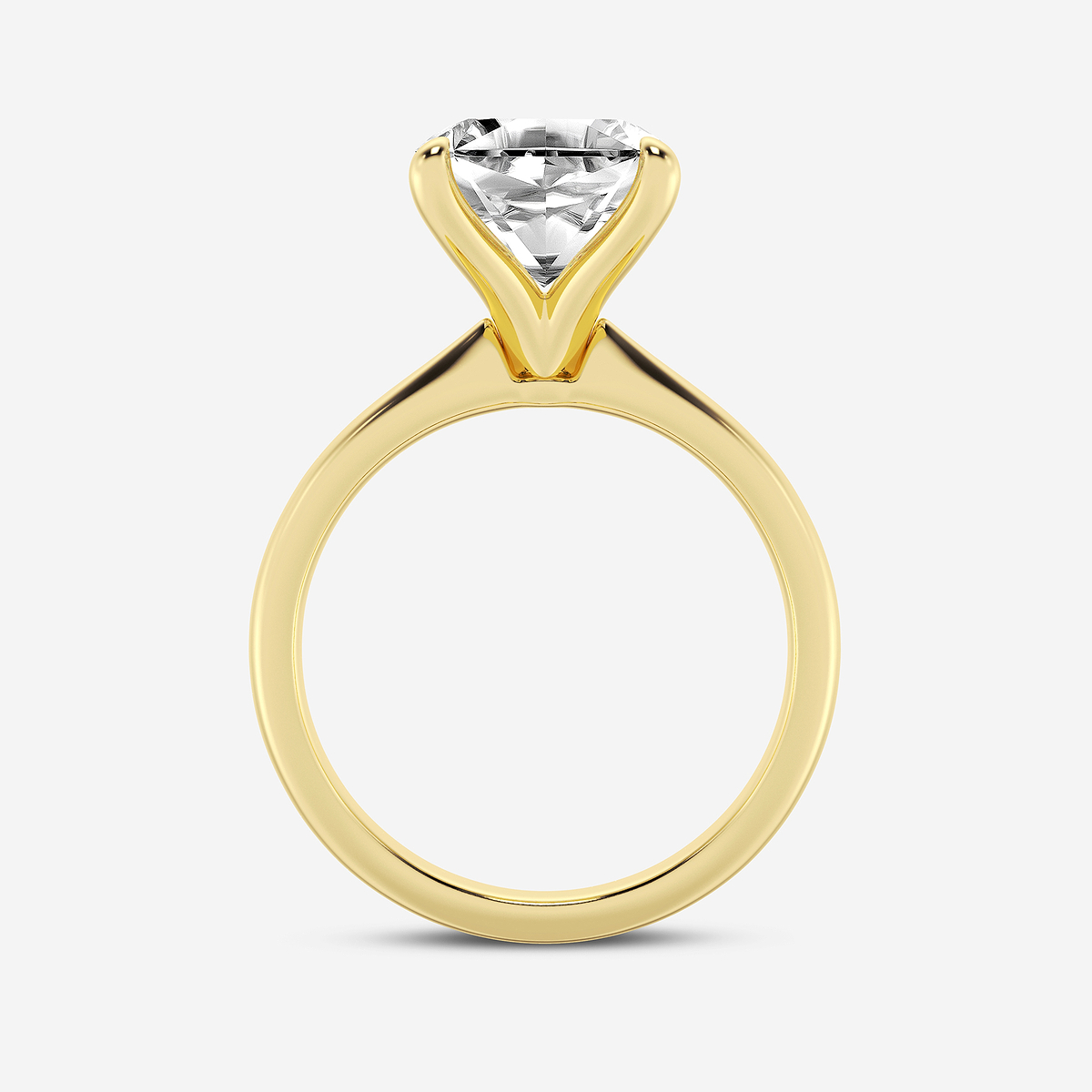 Additional Image 1 for  4 ctw Asscher Lab Grown Diamond Petite Solitaire Engagement Ring