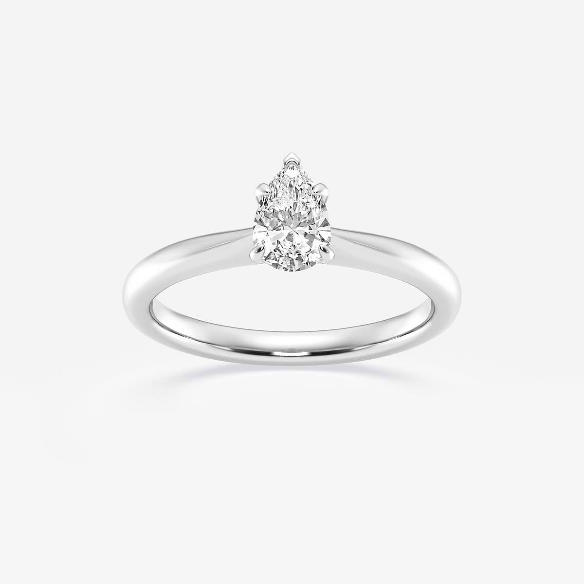 1/2 ctw Pear Lab Grown Diamond Petite Solitaire Engagement Ring 14K White Gold, F, VS2