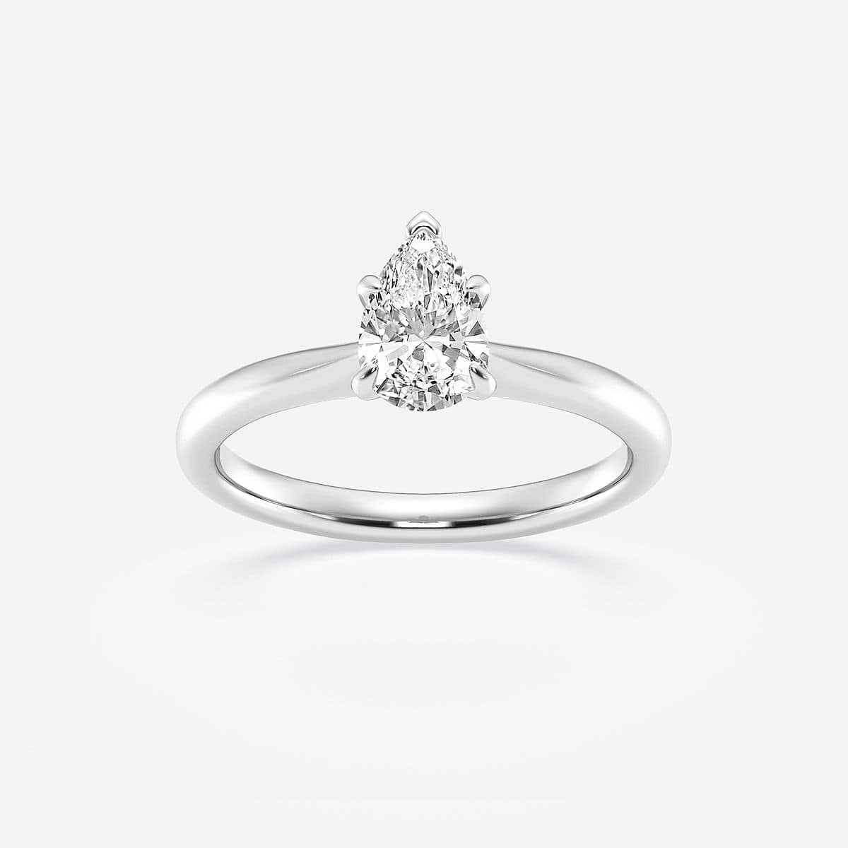3/4 ctw Pear Lab Grown Diamond Petite Solitaire Engagement Ring 14K White Gold, F, VS2