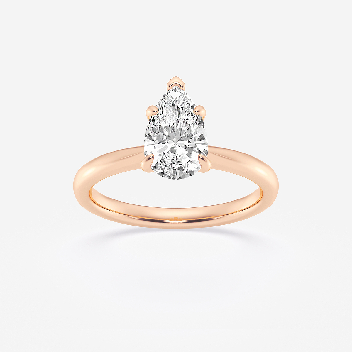 1 ctw Pear Lab Grown Diamond Petite Solitaire Engagement Ring