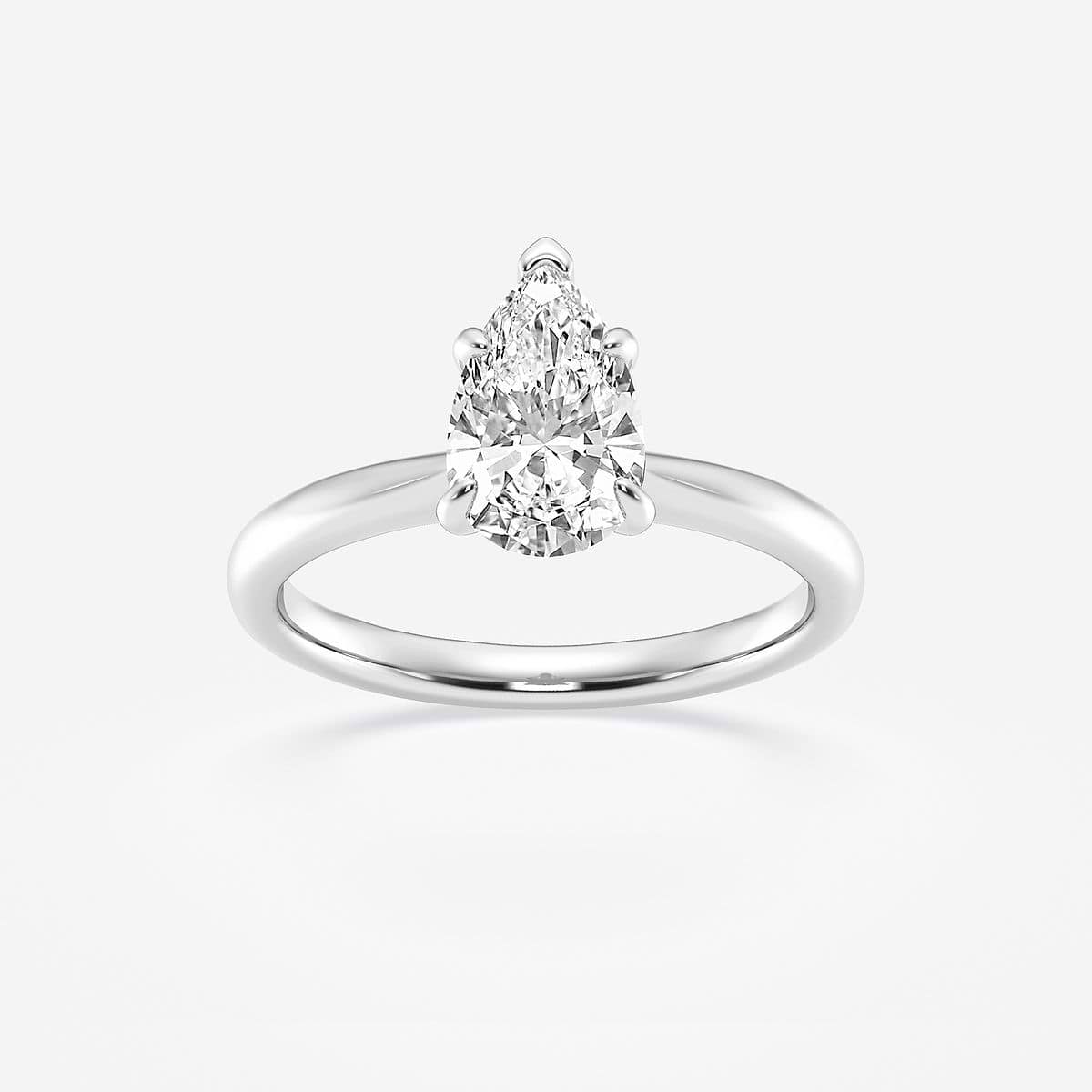 1 ctw Pear Lab Grown Diamond Petite Solitaire Engagement Ring