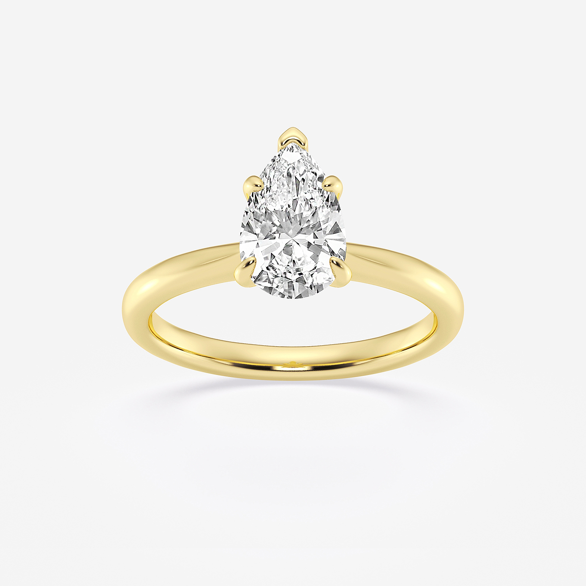 1 ctw Pear Lab Grown Diamond Petite Solitaire Engagement Ring