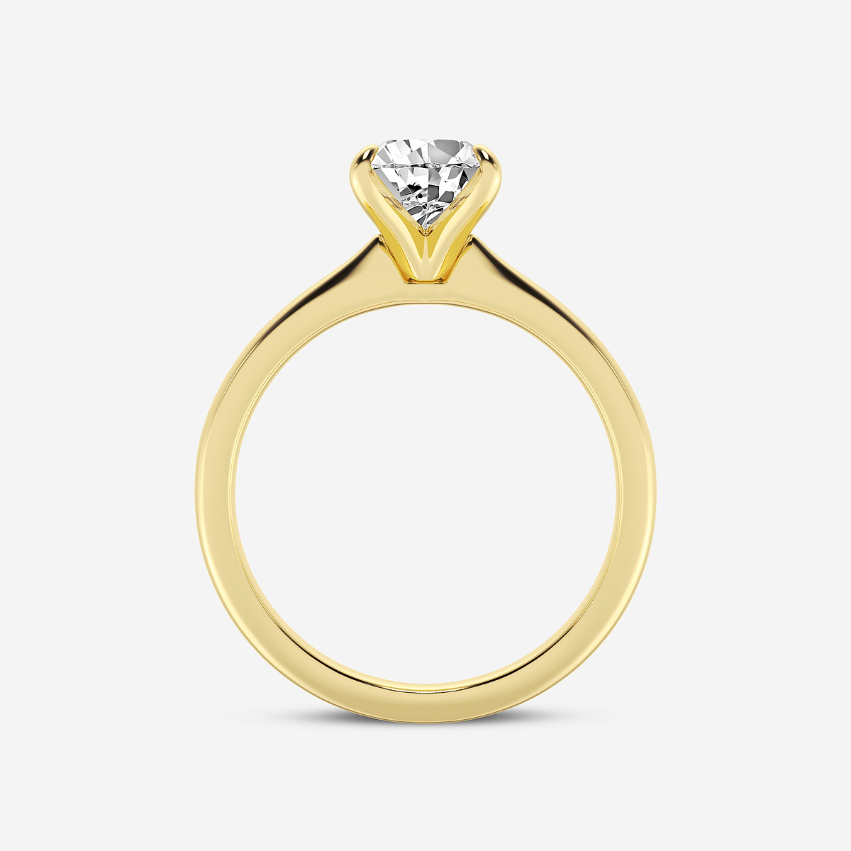 Additional Image 1 for  1 ctw Pear Lab Grown Diamond Petite Solitaire Engagement Ring