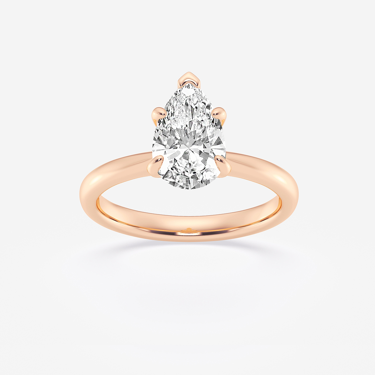 1 1/2 ctw Pear Lab Grown Diamond Petite Solitaire Engagement Ring