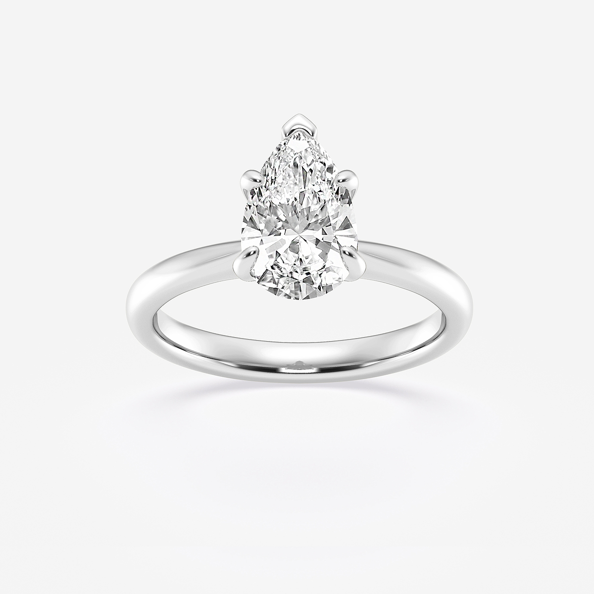 1 1/2 ctw Pear Lab Grown Diamond Petite Solitaire Engagement Ring