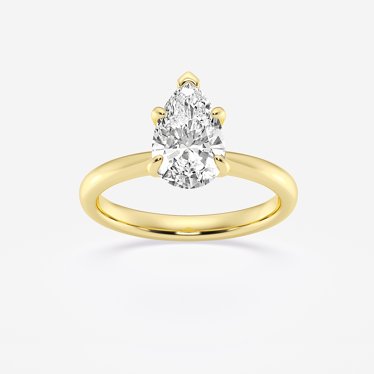 1 1/2 ctw Pear Lab Grown Diamond Petite Solitaire Engagement Ring