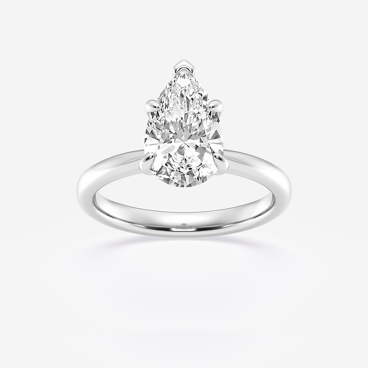 2 ctw Pear Lab Grown Diamond Petite Solitaire Engagement Ring