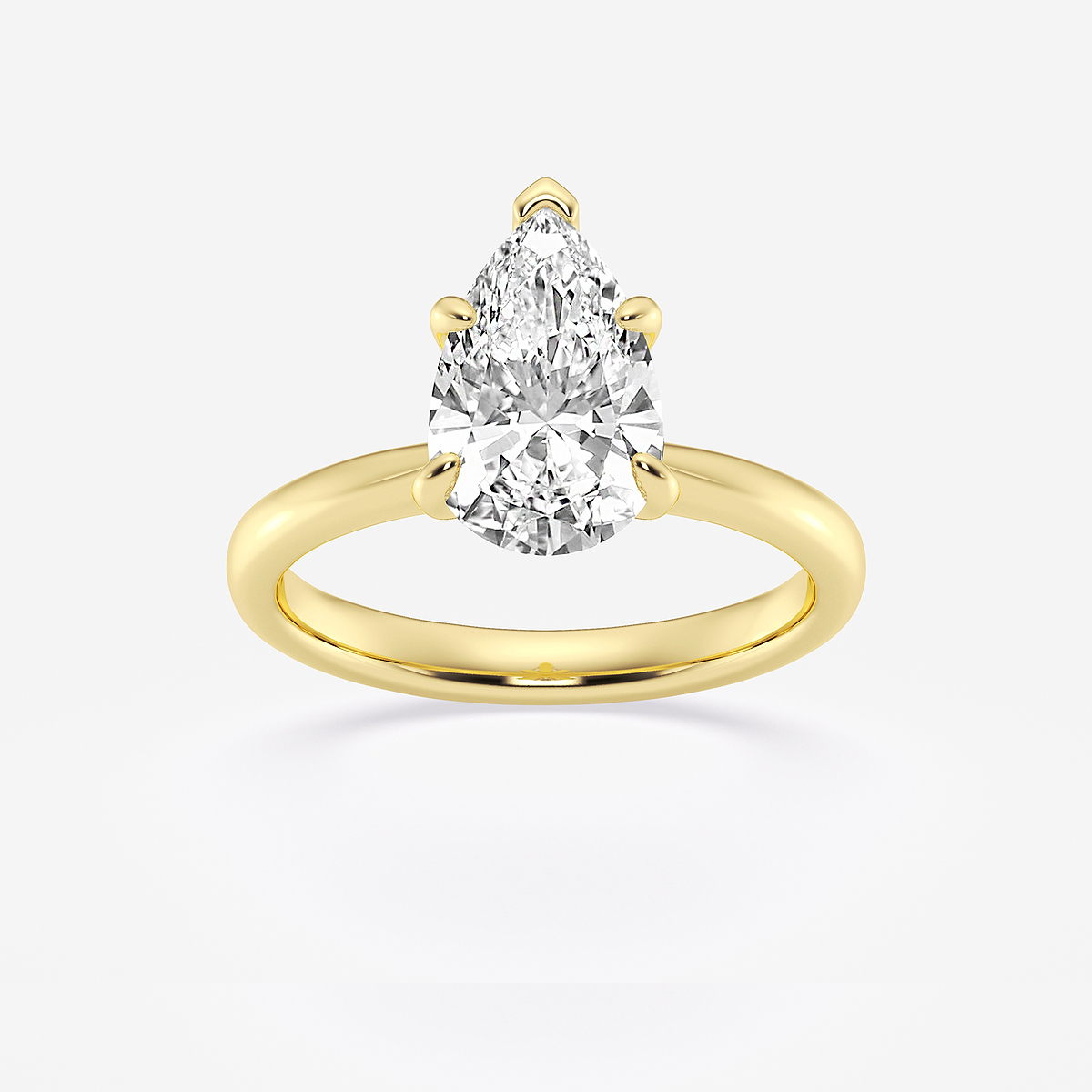 2 ctw Pear Lab Grown Diamond Petite Solitaire Engagement Ring