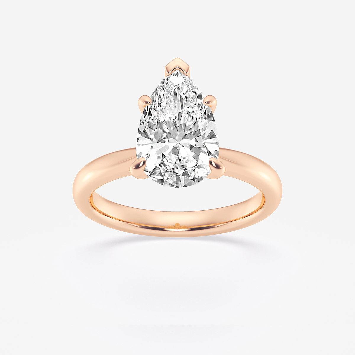 2 1/2 ctw Pear Lab Grown Diamond Petite Solitaire Engagement Ring