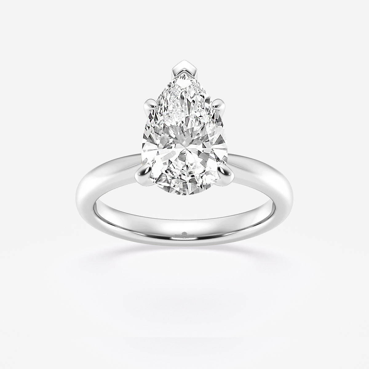 2 1/2 ctw Pear Lab Grown Diamond Petite Solitaire Engagement Ring