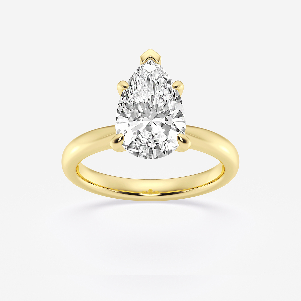 2 1/2 ctw Pear Lab Grown Diamond Petite Solitaire Engagement Ring