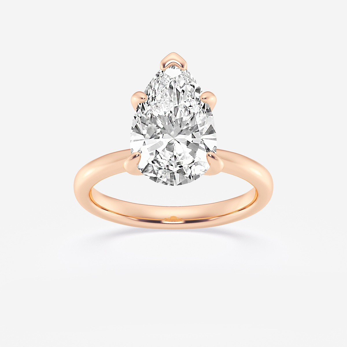 3 ctw Pear Lab Grown Diamond Petite Solitaire Engagement Ring