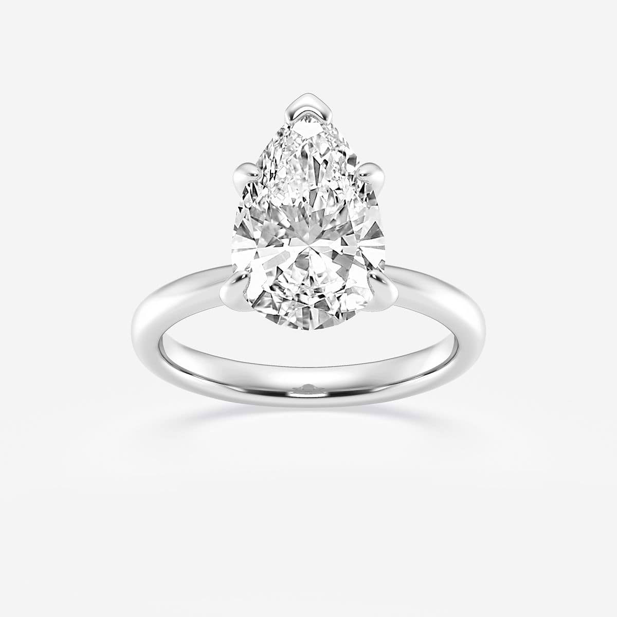 3 ctw Pear Lab Grown Diamond Petite Solitaire Engagement Ring Platinum, F, VS2