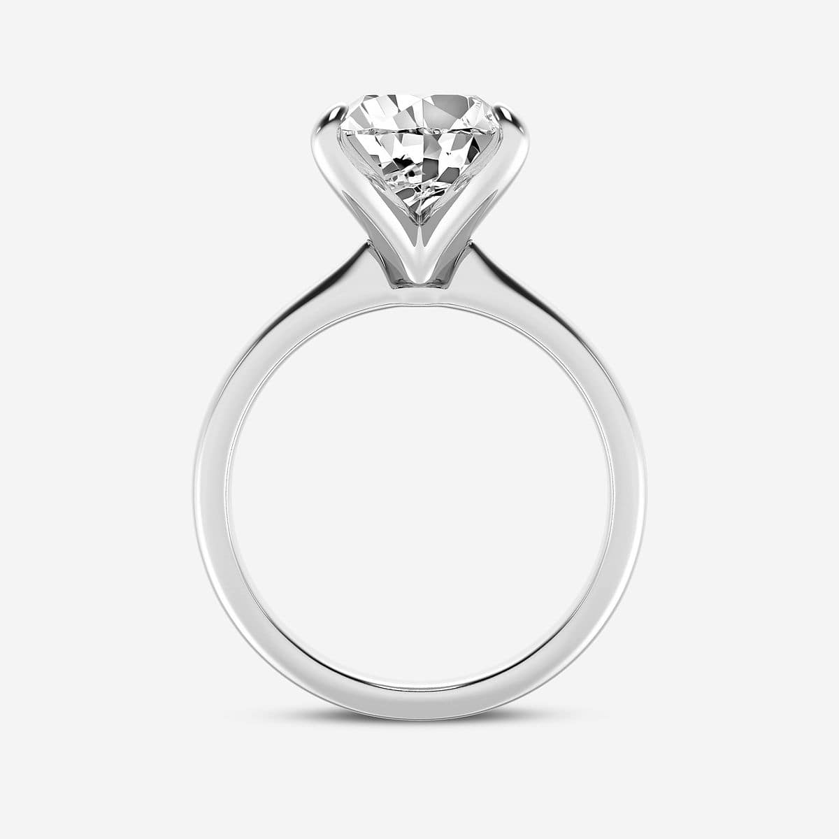 3 ctw Pear Lab Grown Diamond Petite Solitaire Engagement Ring Platinum, F, VS2