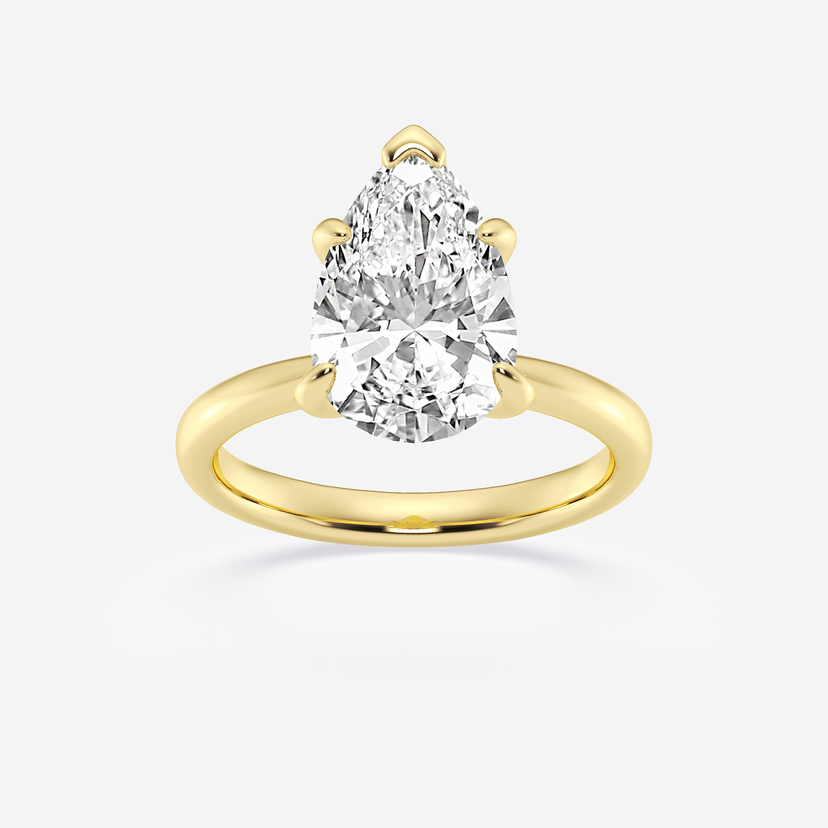 3 ctw Pear Lab Grown Diamond Petite Solitaire Engagement Ring