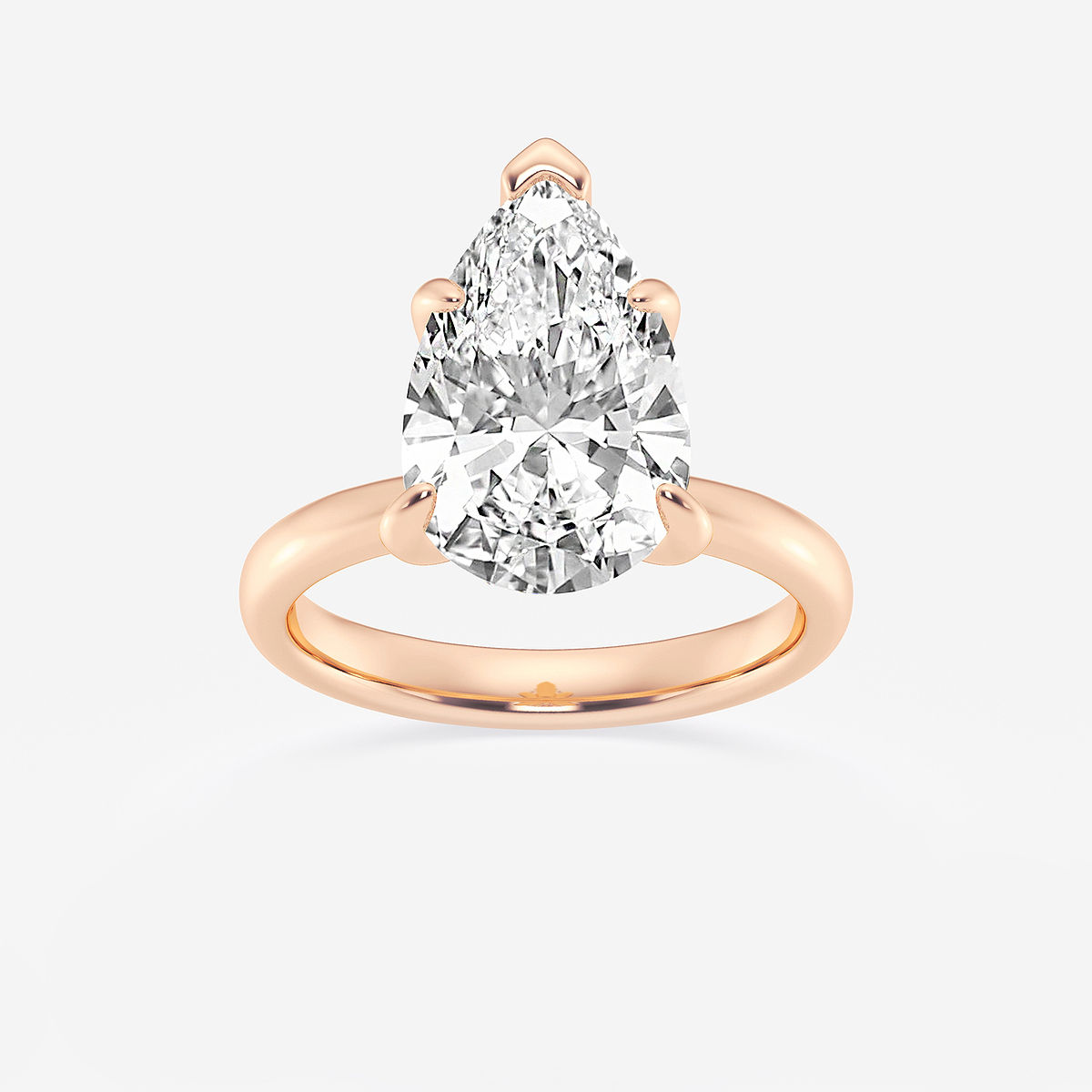 4 ctw Pear Lab Grown Diamond Petite Solitaire Engagement Ring