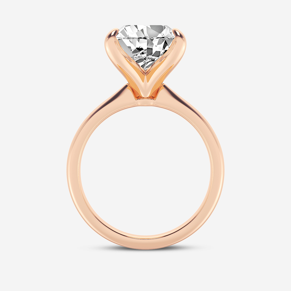 Additional Image 1 for  4 ctw Pear Lab Grown Diamond Petite Solitaire Engagement Ring